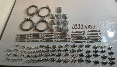 HDYAR 750Pcs Sun Shade Sail Hardware Kit w/ Wire Rope for Rectangle Canopy