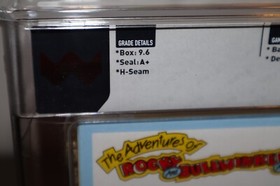 WATA 9.6 - A+ SEALED - Adventures of Rocky & Bullwinkle - NES Nintendo *TOP POP*