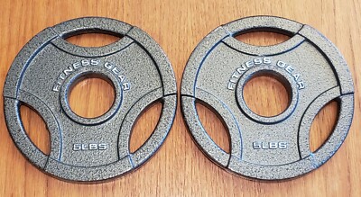 Fitness Gear Olympic Size Barbell Weights Pair of Lb Grip