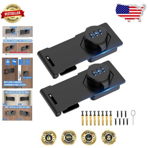 Sturdy 3-Digit Combination Door Locks with Easy Install for Cabinets & Barns