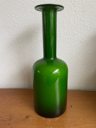 Jarrón verde vibrante Otto Brauer para Holmegaard Pop Art Gulvase