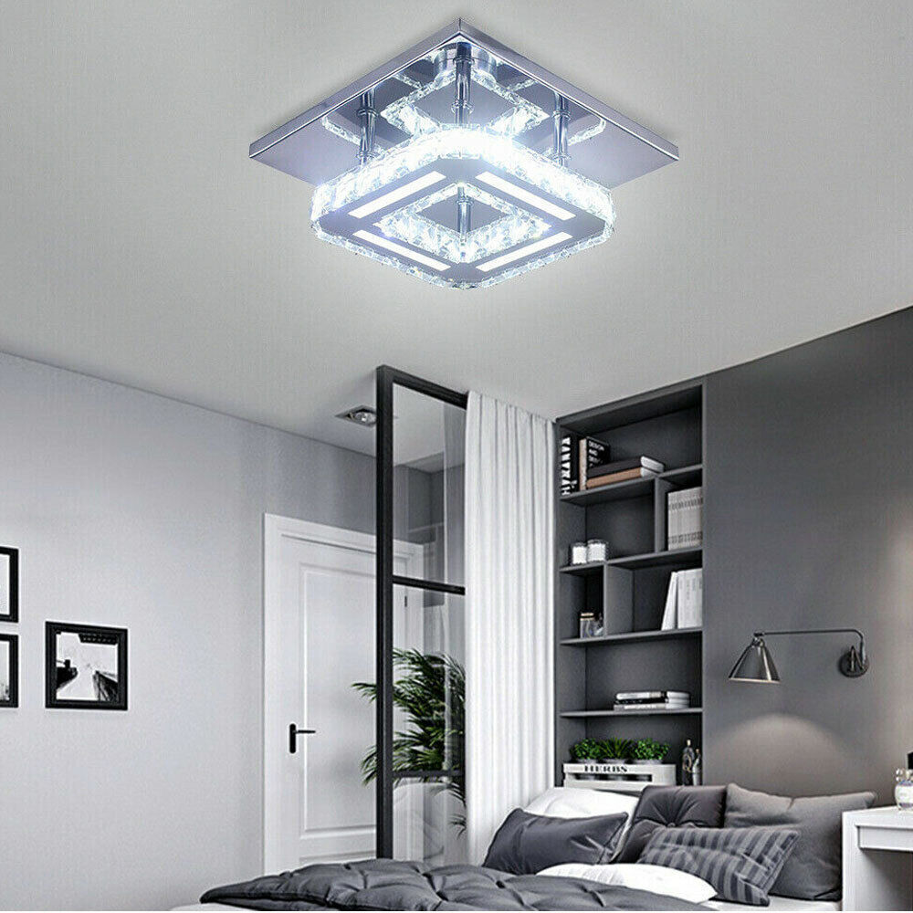 LED Crystal Ceiling Light Modern Minimalist Lamp Living Room Bedroom