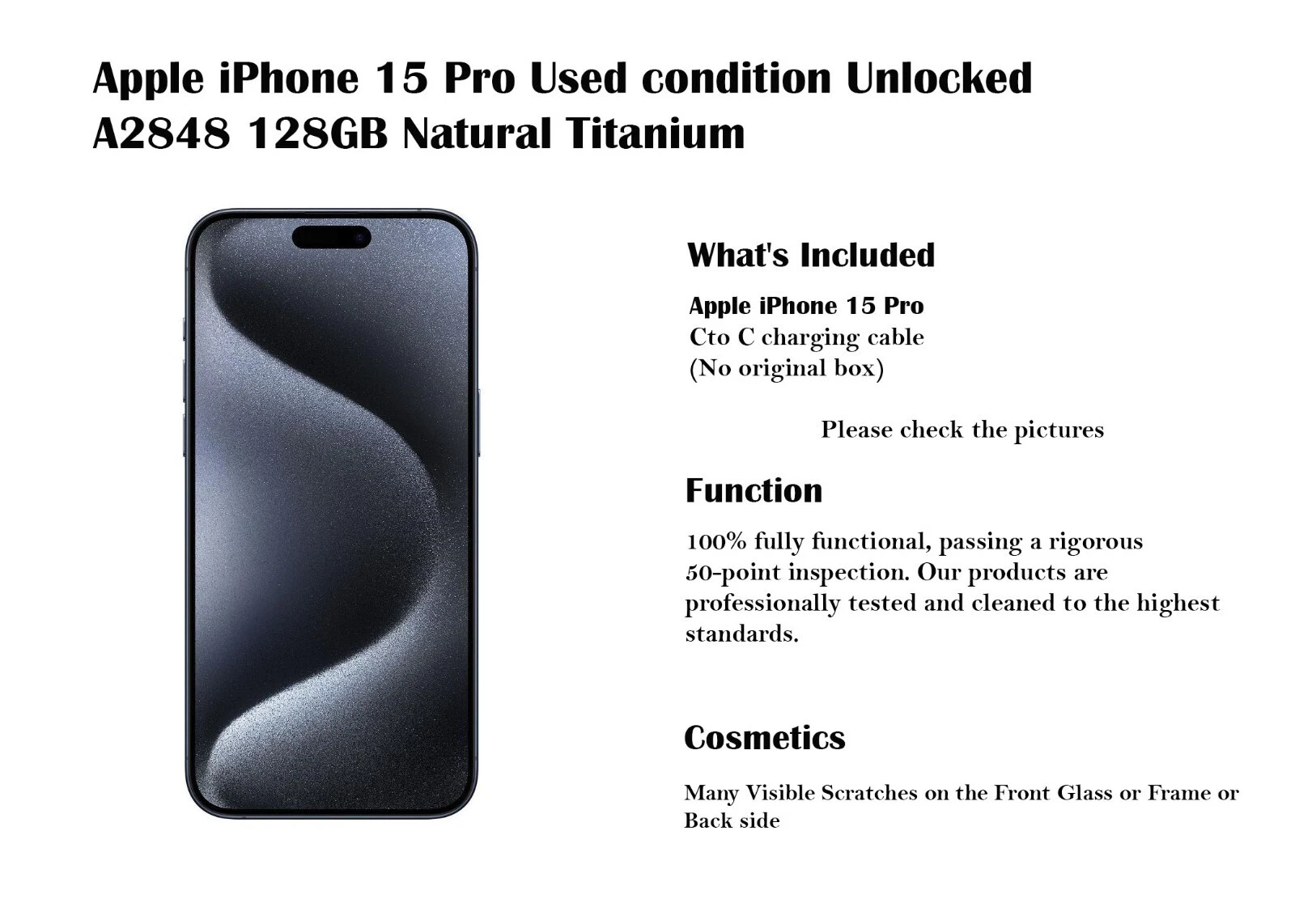 Apple iPhone 15 Pro Unlock 128GB / 256GB / ALL Colors / E-sim