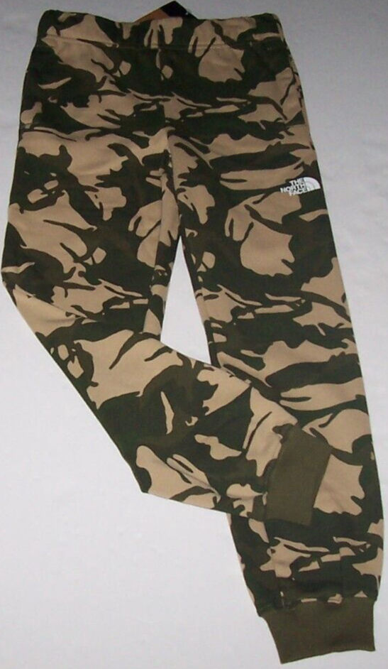 NWT The North Face Taupe/Green CAMO FLEECE JOGGER PANTS Boy's L 14/16 POCKETS