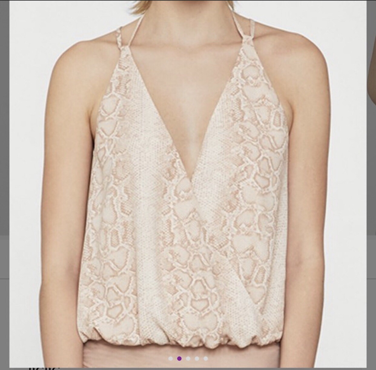 BCBGMaxAzria Snake Print Bare Pink python Faux Wr… - image 11