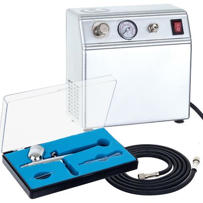 Airbrush Kompressor Komplett mit Airbrush Double Action und Schlauch