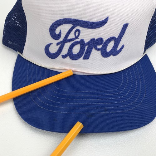 De colección Ford Años 80 Camionero Snapback Gorra Gorra Azul Malla Diseñador Premio Gorra Azul - Imagen 5 de 9