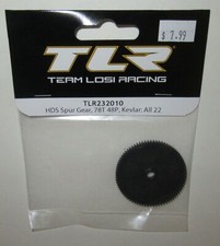 Team Losi HDS Spur gear, 78T, 48P, Kevlr Works With all 22 TLR232010