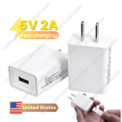 US Plug 5V 2A USB Port Wall Charger 5 Volt 2 Amp AC-DC Power Adapter Converter