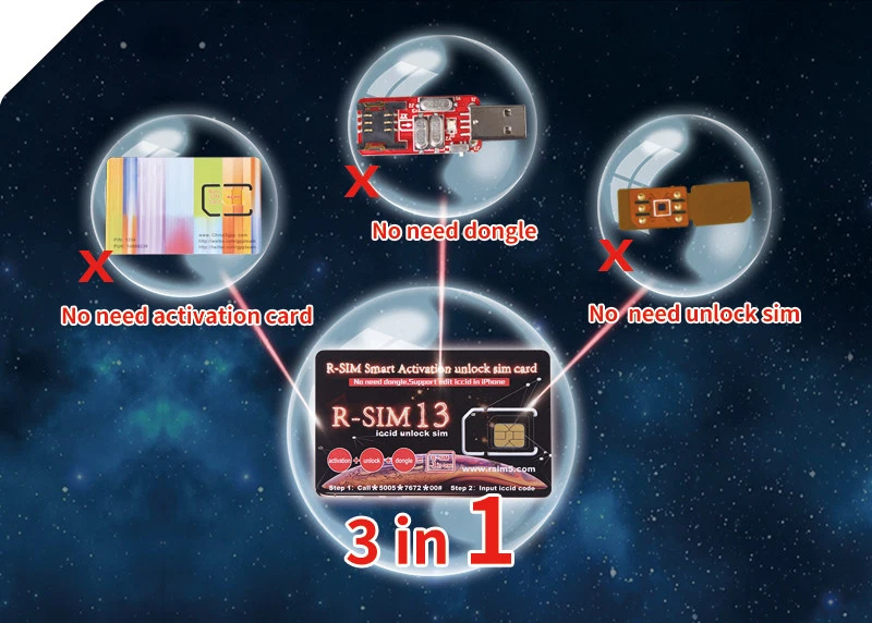 R-SIM13 Smart Activation Unlock SIM card iPhone XR/XS/X/8 iOS12.x RSIM R-SIM 13 - Photo 3/4