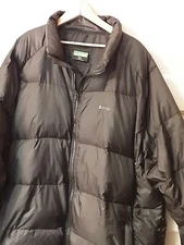 mens black hi-tec natural down insulated thin puffer jacket sz 2XL 