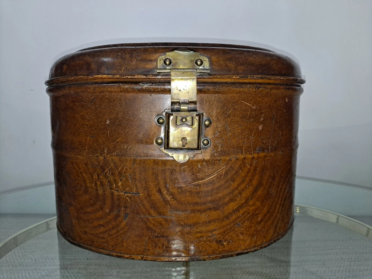 The Entrepreneur Large Hatbox  Vintage Hat Box Luggage Trunk