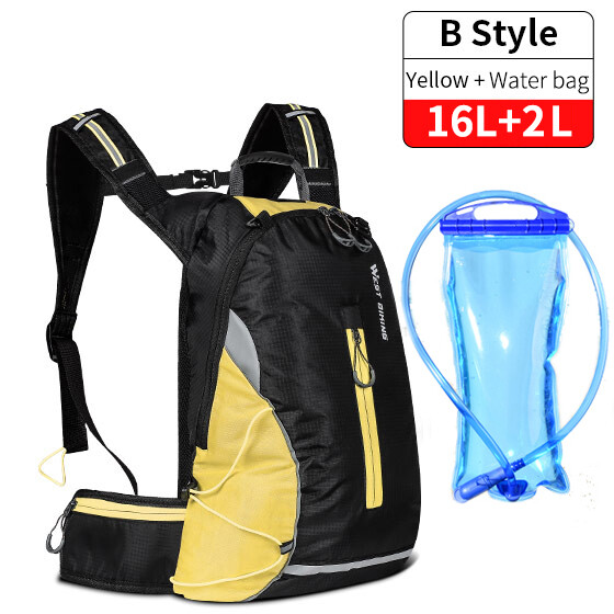 Sac à Dos Hydratation WEST BIKING 16L – Vessie 2L, Imperméable, Réfléchissant, Pour Vélo Et Rando