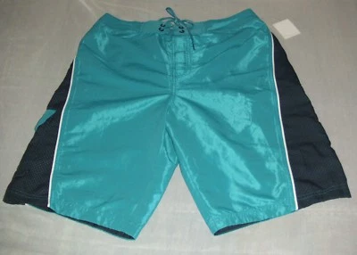 CALVIN KLEIN LONG SHORT DE BAIN HOMME TURQUOISE/ BLEU FONCE LONG BOARD TAILLE S - Photo 1/4