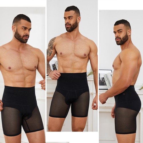 2x Men Slim Compression High Waist Boxer Shorts Body Shaper Girdle Panty Briefs - Picture 10 of 19