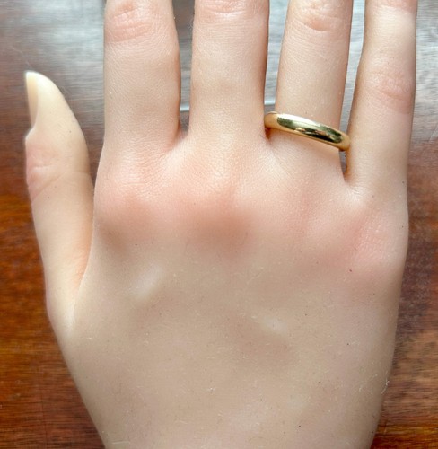 14k Yellow Gold Mens Wedding Band Ring Sz 8