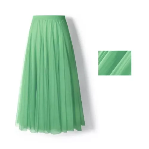 Damen Plissee Midi Rock Elastisch Hohe Taille Damen Netz Rock A-Linie Röcke - Bild 38 von 53