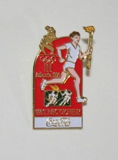 2 1996 Atlanta Torch Relay USA Olympic Games Coca-Cola Coke Sponsor Pin NOS New