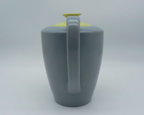 POOLE POTTERY LIME YELLOW & MOONSTONE GREY 1.5PT COFFEE POT PERFECT C102 VINTAGE - Picture 3 of 17