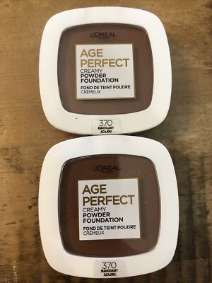 Lot of 2 L'Oreal Paris Age Perfect Creamy Powder Foundation Compact 370 Mahogany