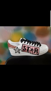 adidas stan smith pink glitter