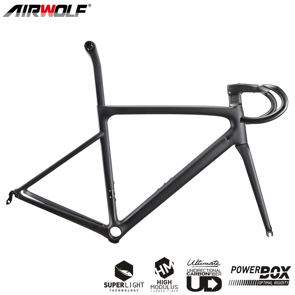 AIRWOLF Carbon Rennrad Rahmen 700c Ultraleicht Felgenbremse 787g Fahrrad R009 - Bild 4 von 4