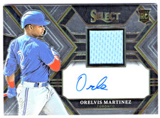 ORELVIS MARTINEZ 2023 PANINI SELECT SILVER ROOKIE PATCH AUTOGRAPH R/C BLUE JAYS