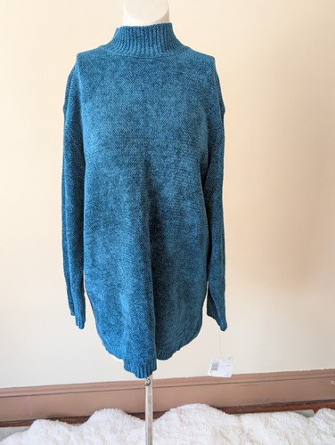 VIntage Velour Jewel Tone Sweater M Oversized Long 90s Grunge NWT Whimsigoth - Picture 7 of 14