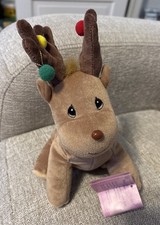 1998 Precious Moments TENDER TAILS Reindeer 381969 Enesco Bean Bag Plush  Tags