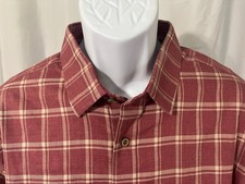 UNTUCKit Men s Wrinkle Free Slim Fit Shirt XL Pink Khaki Check Long Sleeve