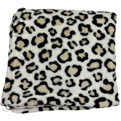 Cutie Pie htf Brown Beige Black Leopard Cheetah Print Baby Blanket 30x36 Fleece