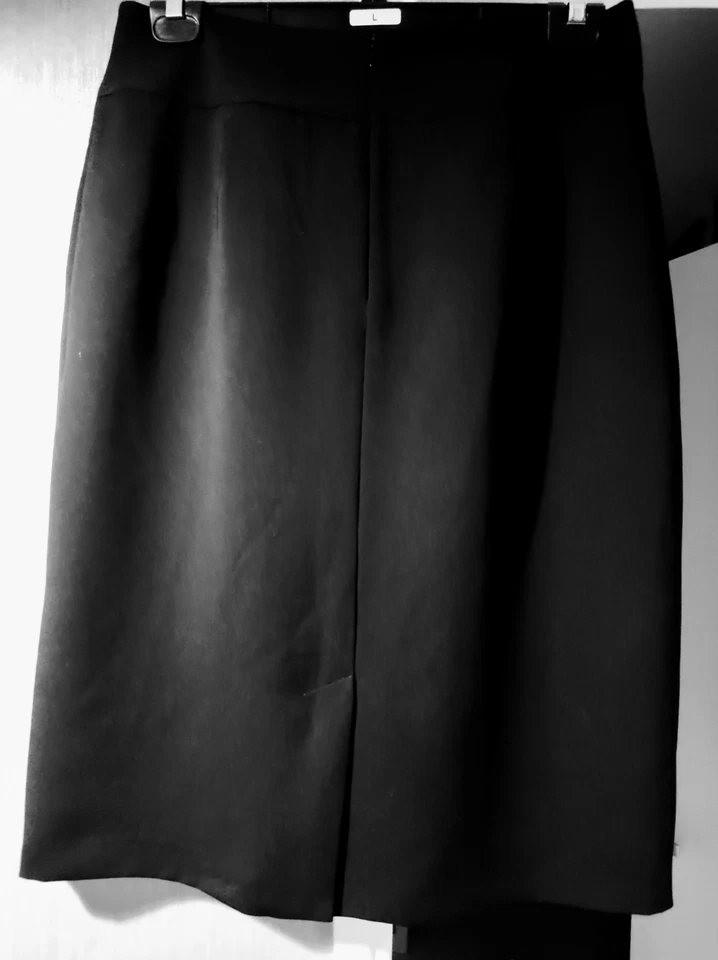 Un Jour Ailleurs Jupe Crayon Noire Plissée Boutons Taille 42 Femme Neuve - Photo 4/4