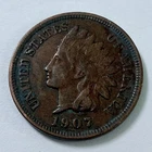 1907 Indian Head One Cent Penny Very Good Details #5701