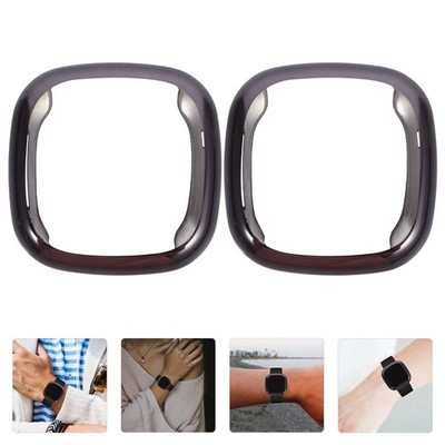 2 STÜCKE Watch Soft TPU Case Schutzabdeckung Kompatibel für Fitbit Versa3 / Sinn