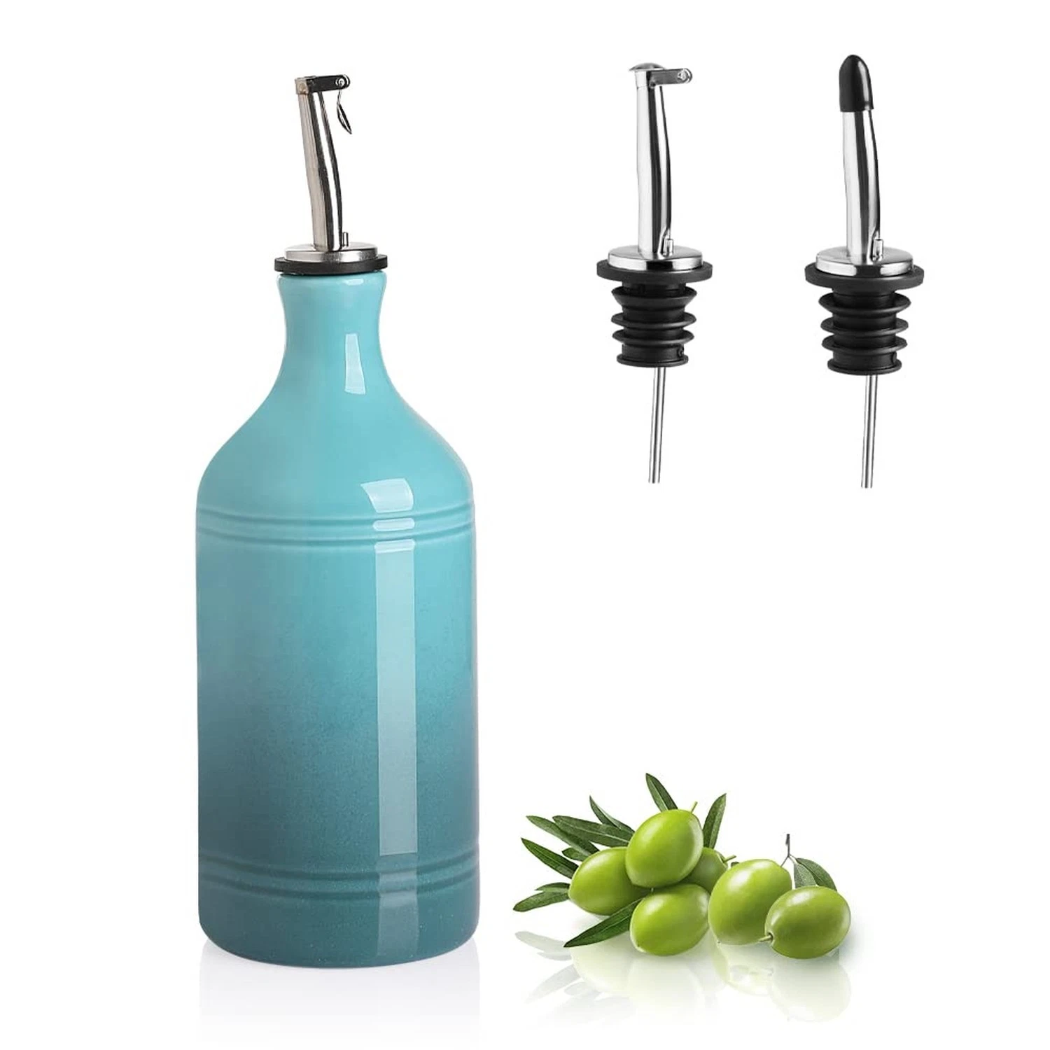Sweejar Ceramic Olive Oil Dispenser Bottle, Opaque Oil Cruet Protects Oil to ...