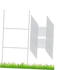 20 Pack Yard Sign Stakes Metal, 18'' x 7'' H Frame Wire Stakes for Yard Signs