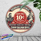 Vintage Aluminum Baseball Card Round Wall Decor 8x8 Metal Tin Sign
