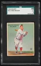 1933 Goudey Hack Wilson #211 SGC 3 Awesome color!