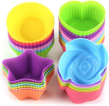 Silicone Cupcake Liners Reusable Baking Cups Nonstick Easy Clean Pastry Muffin M