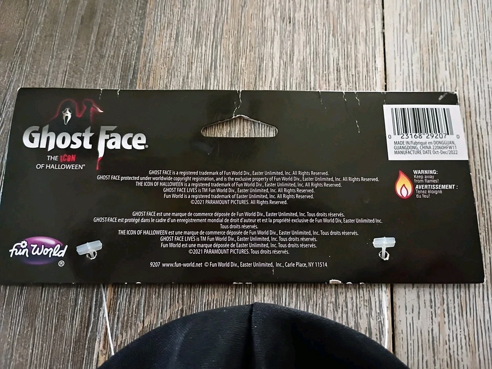 Orange Fluorescent Ghost Face Mask Adult Costume Accessory NEW Scream 2022 - Image 4 of 4