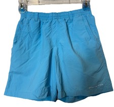 Columbia Backcast III PFG Blue Nylon Fishing Trunks Omni-Shade Shorts Youth Sz M