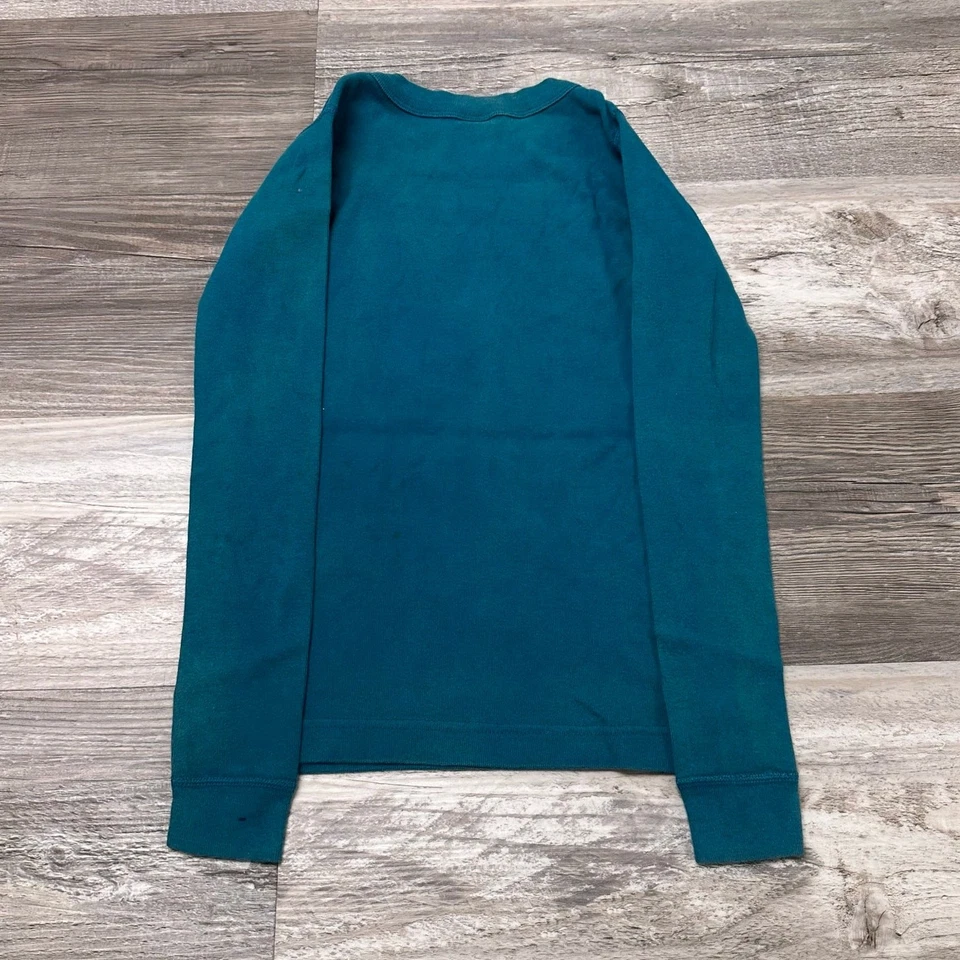 Vintage Hanna Andersson x Peanuts Snoopy Ice Skating Teal Boys 4T Graphic Shirt - Image 3 of 4