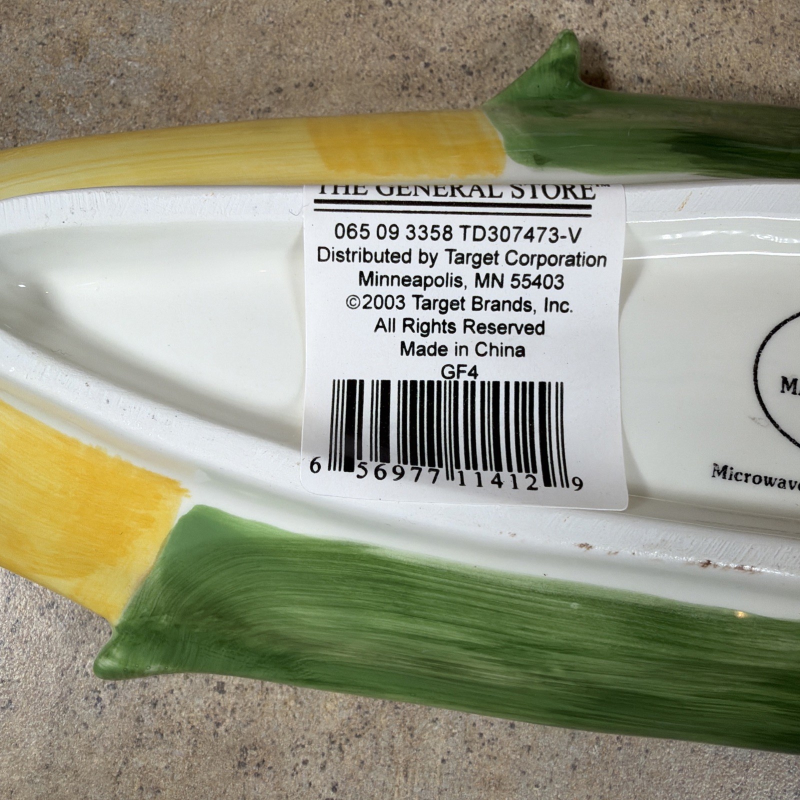 Vintage Set of 3 Individual Corn on the Cob Dishes Holder Ceramic 2003 NOS