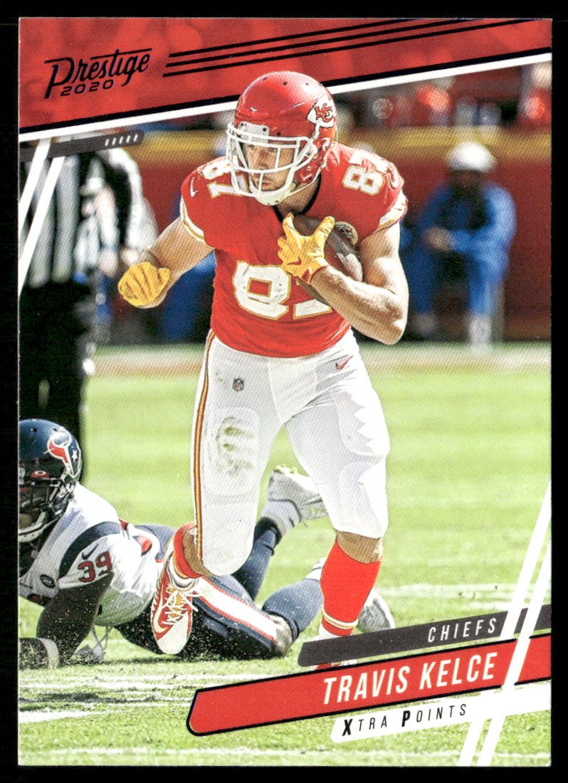 Travis Kelce 2020 Panini Prestige Xtra Points Blue #63 Kansas City Chiefs