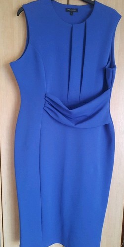 Next Kleider Größe 14 in Statement-Blau mit Plissee vorne oben und Taillenfunktion