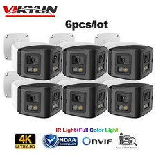6 pack Vikylin 4k 8MP Dual Lens Full Color IR IP Camera MIC POE Onvif Outdoor US