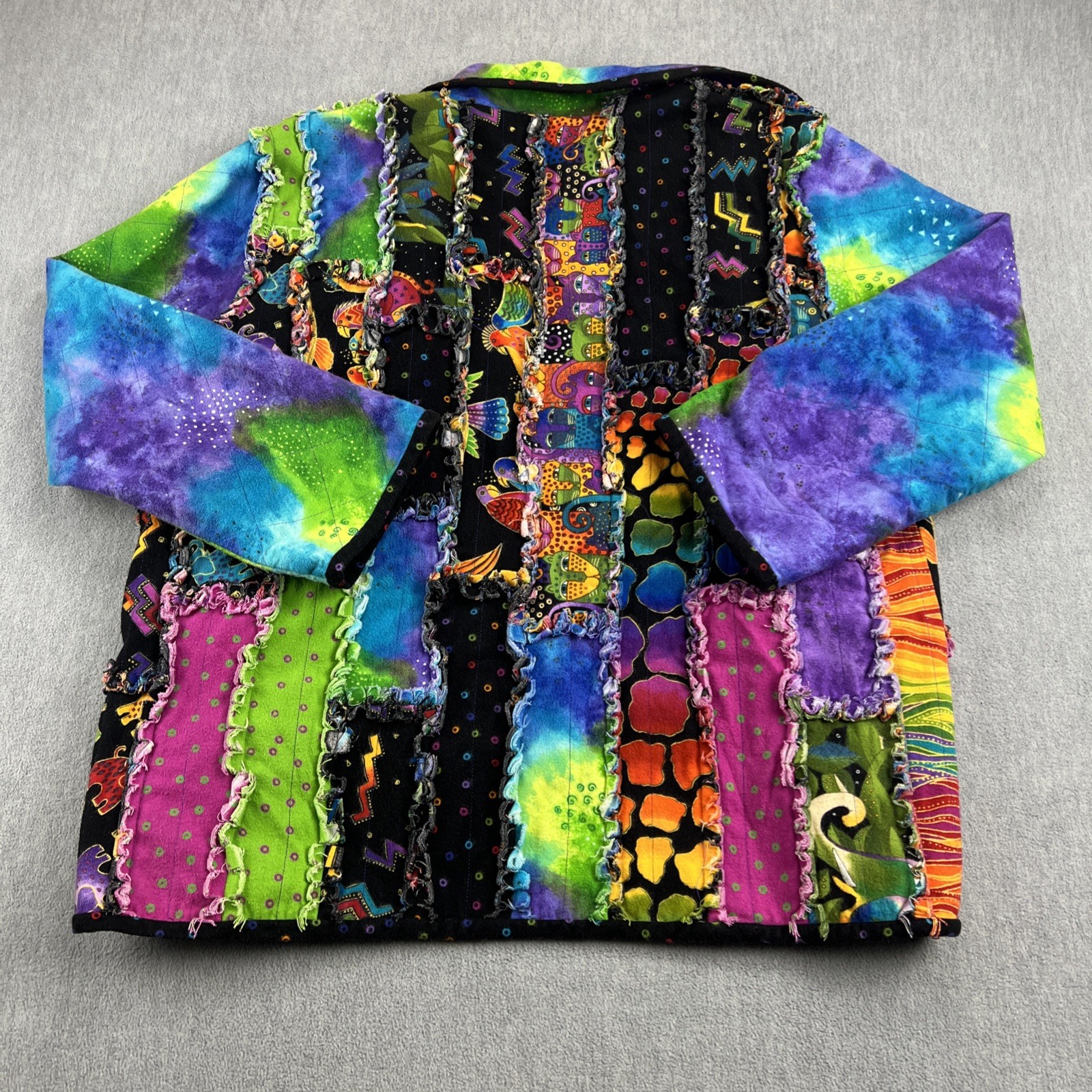 Patchwork Coat Psychedelic Handmade Hippy Boho Co… - image 2