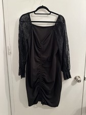 SHEIN Black Cocktail Dress Lace Sleeves 2XL