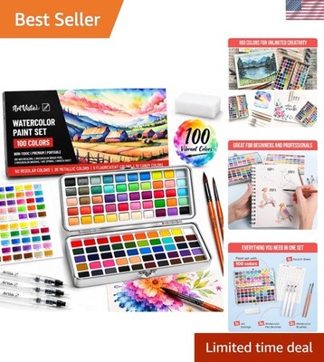Watercolor with 100 Bright Colors: for Adult Beginners & Professional with Me...