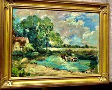 EXTRAORDINARY POST IMPRESSIONIST LANDSCAPE  NJ ARTIST GLORIA MERILSON 1926-2005